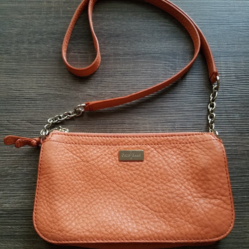 Cole Haan Pebble Leather Orange Crossbody Bag